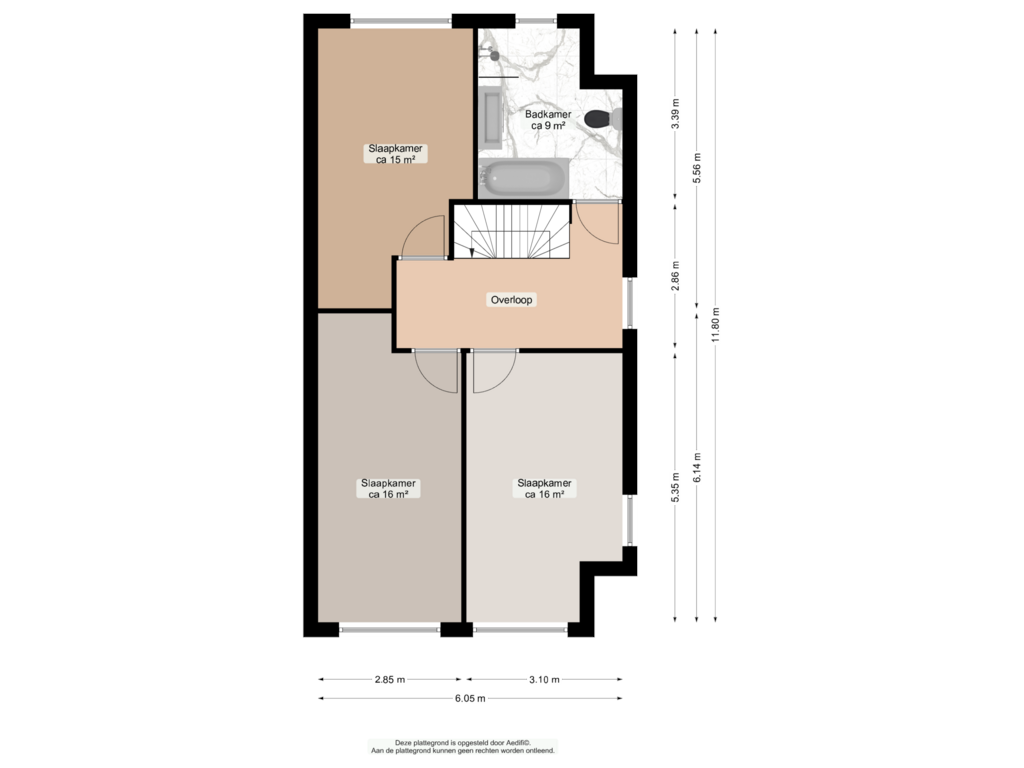 Bekijk plattegrond van Eerste verdieping van Oldenborg 9