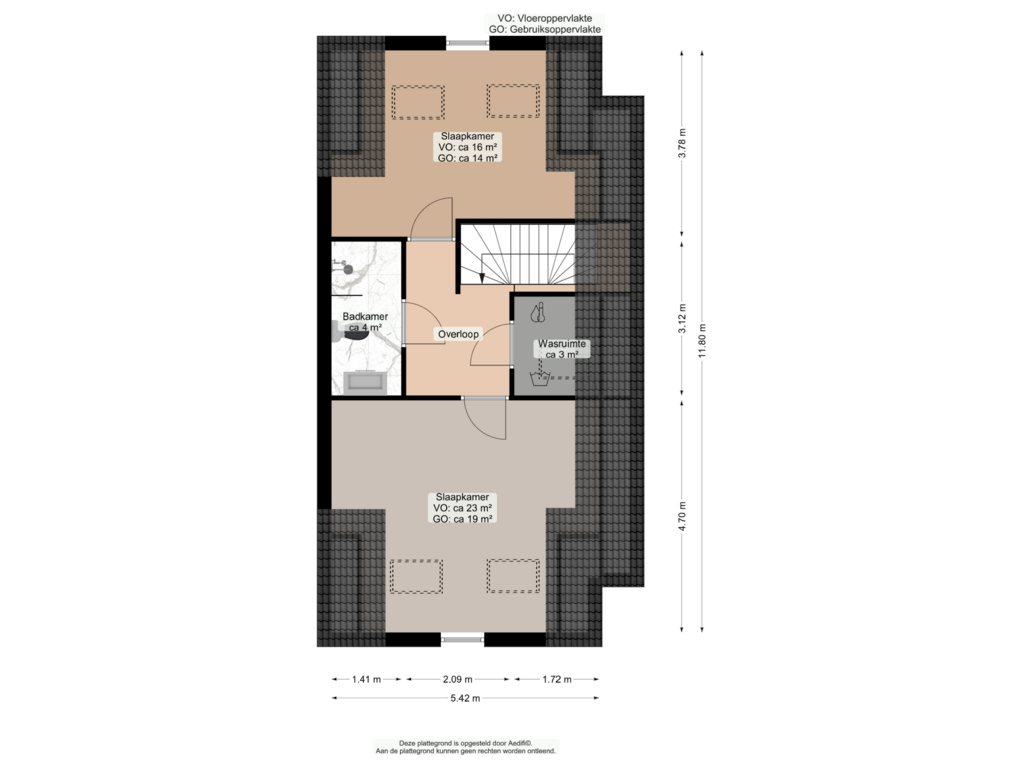 Bekijk plattegrond van Tweede verdieping van Oldenborg 9