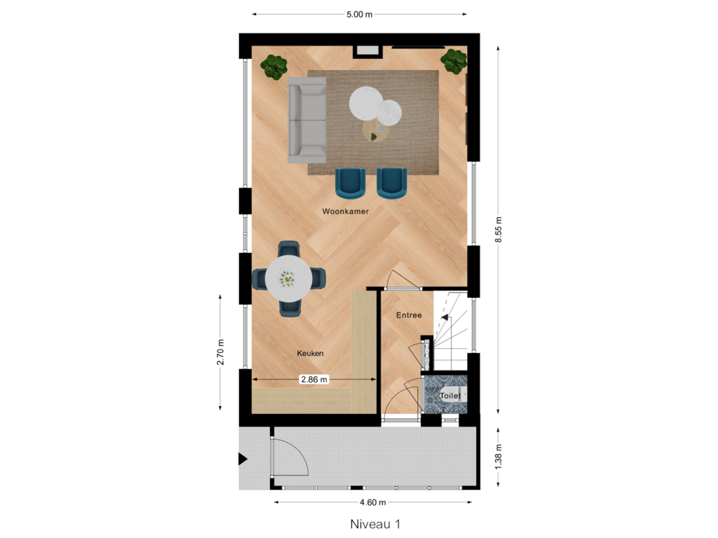 Bekijk plattegrond van 1e Verdieping van Rivierdijk 716