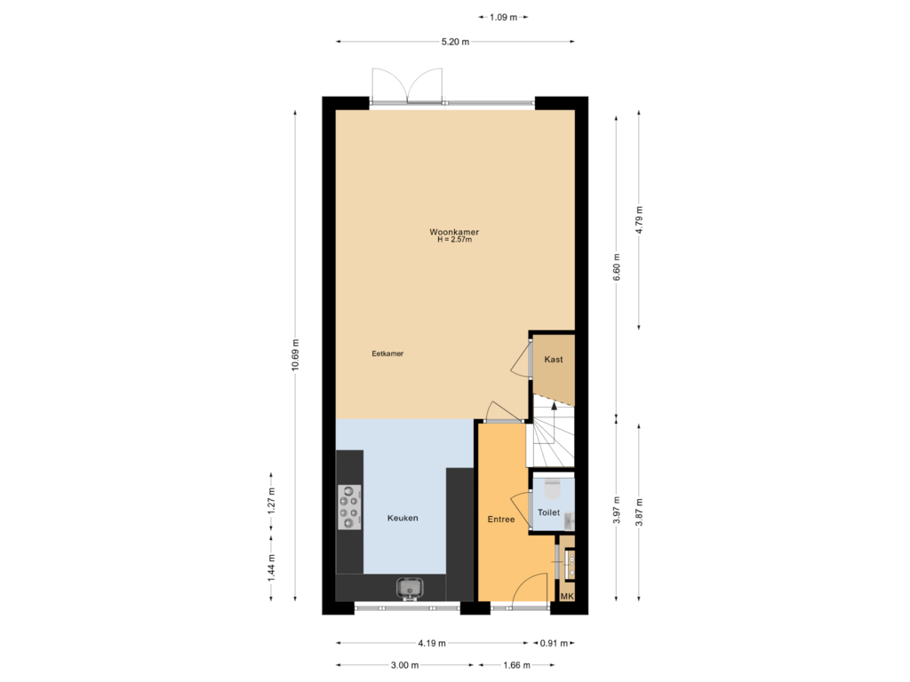 Bekijk plattegrond van Begane grond van H.J.M. Keijzerlaan 40