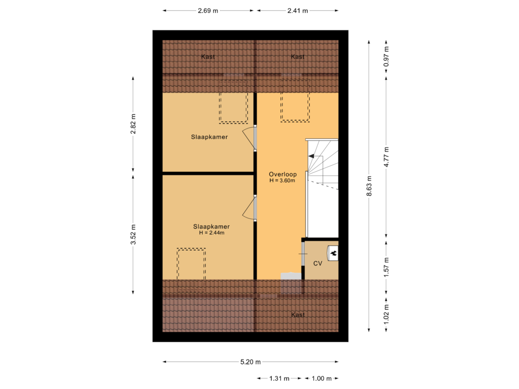 Bekijk plattegrond van Tweede verdieping van H.J.M. Keijzerlaan 40