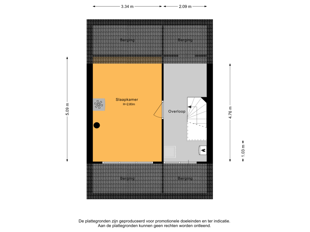 Bekijk plattegrond van 2e verdieping van Hoveniersdreef 313