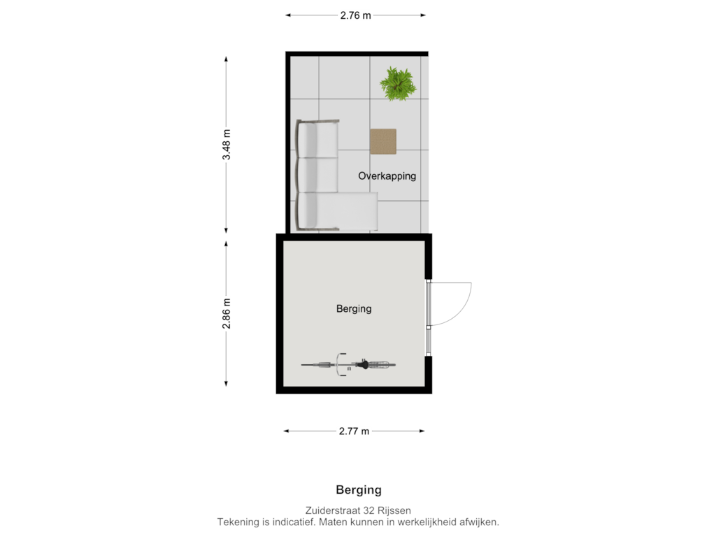 Bekijk plattegrond van Berging van Zuiderstraat 32