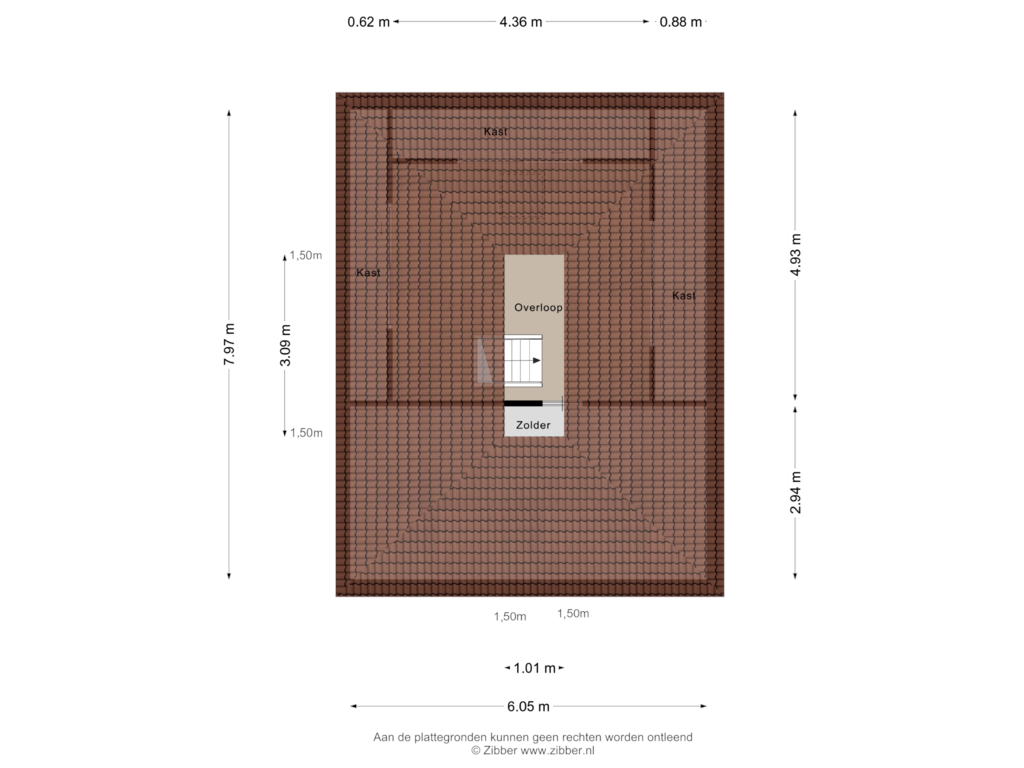 Bekijk plattegrond van Zolder van Julianastraat 43