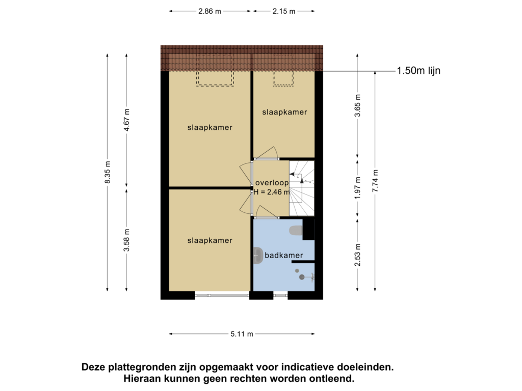 View floorplan of 1e verdieping of Grasheuvel 18