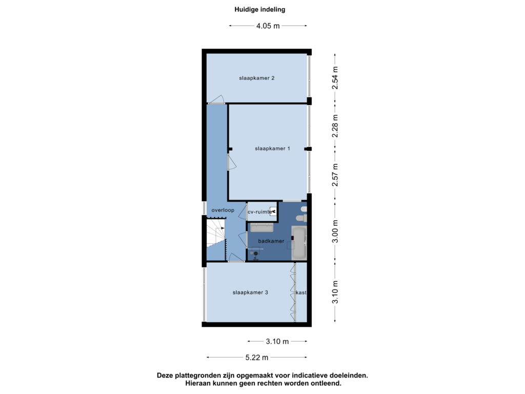 View floorplan of 1e verdieping of Kalundborg 21