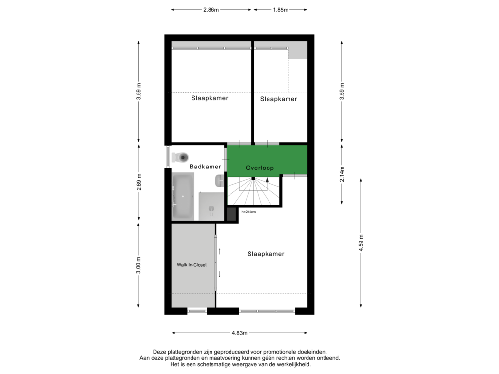 Bekijk plattegrond van 1e Verdieping van L. Wilkensstraat 5