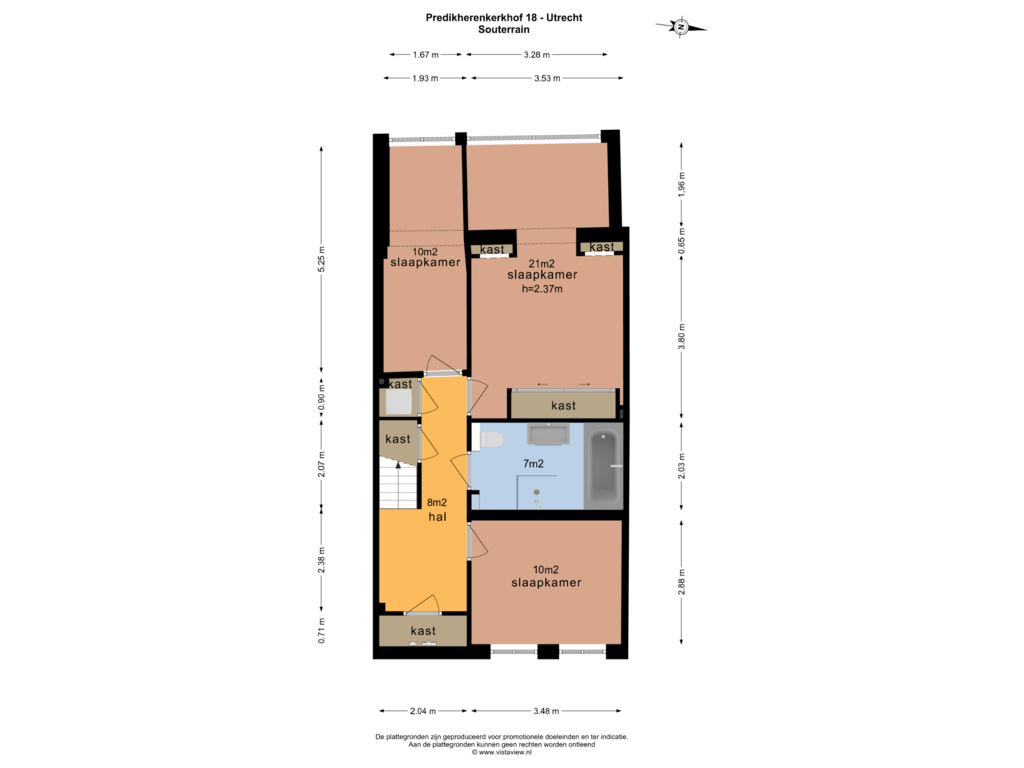 Bekijk plattegrond van SOUTERRAIN van Predikherenkerkhof 18