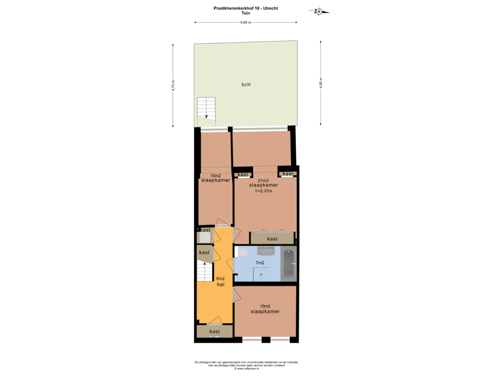 Bekijk plattegrond van TUIN van Predikherenkerkhof 18