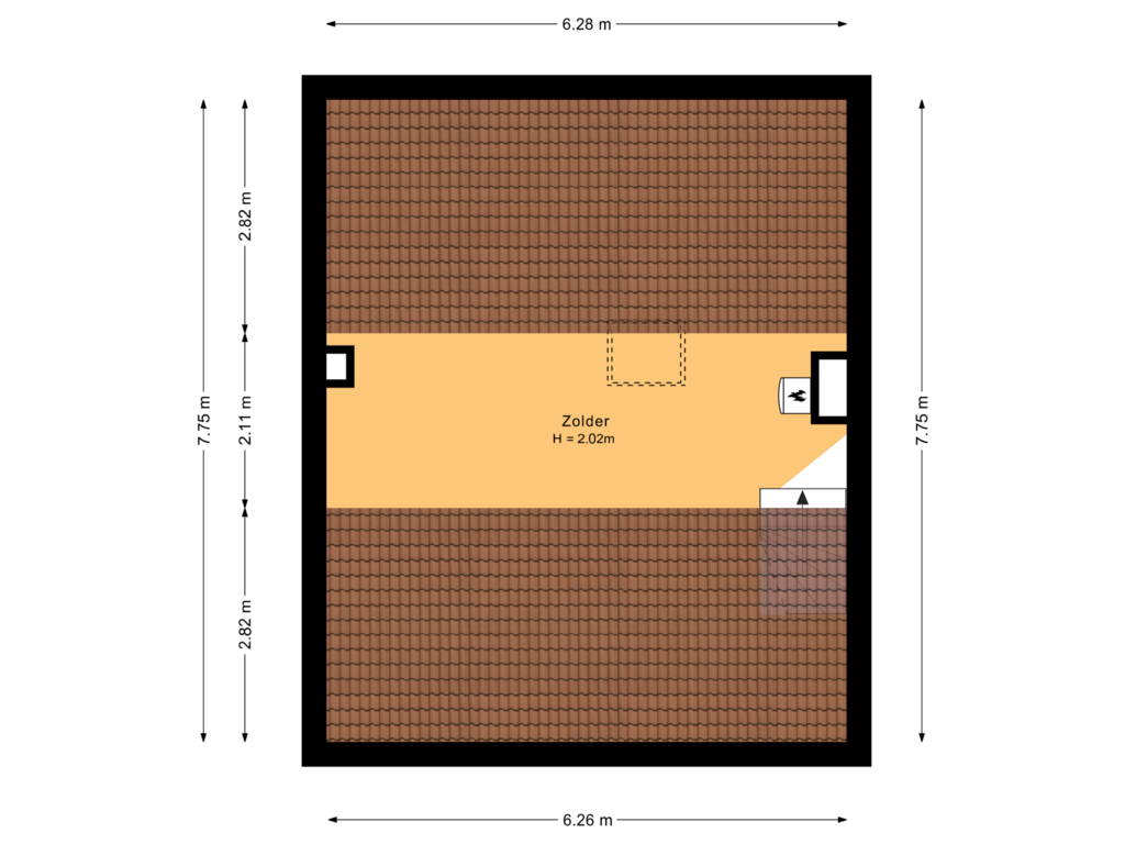 Bekijk plattegrond van Zolder van Korenbloemstraat 32