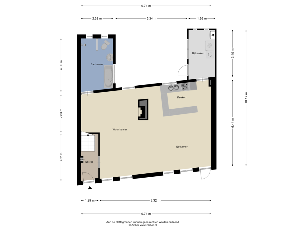 View floorplan of Begane Grond of Jan van Wallendalplein 26