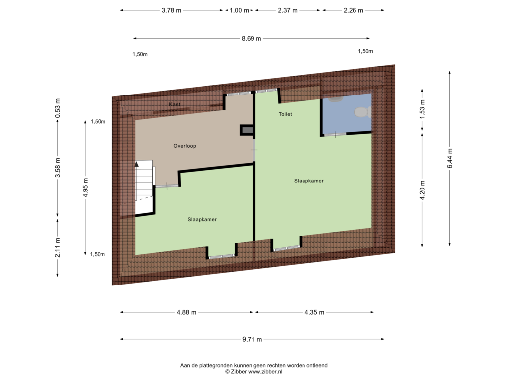 View floorplan of Eerste Verdieping of Jan van Wallendalplein 26