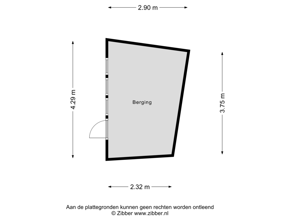 View floorplan of Berging of Jan van Wallendalplein 26