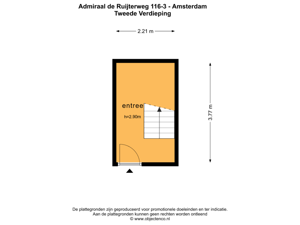 Bekijk plattegrond van Tweede Verdieping van Admiraal De Ruijterweg 116-3