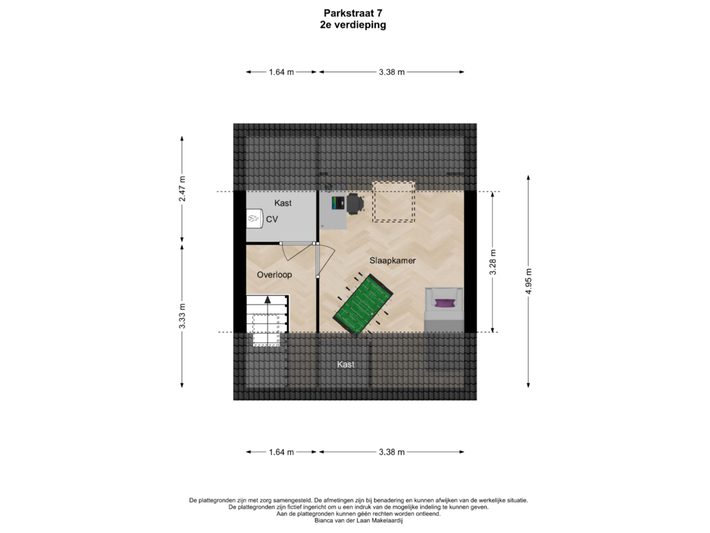 Bekijk plattegrond van 2e verdieping van Parkstraat 7