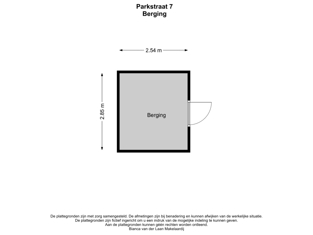 Bekijk plattegrond van Berging van Parkstraat 7