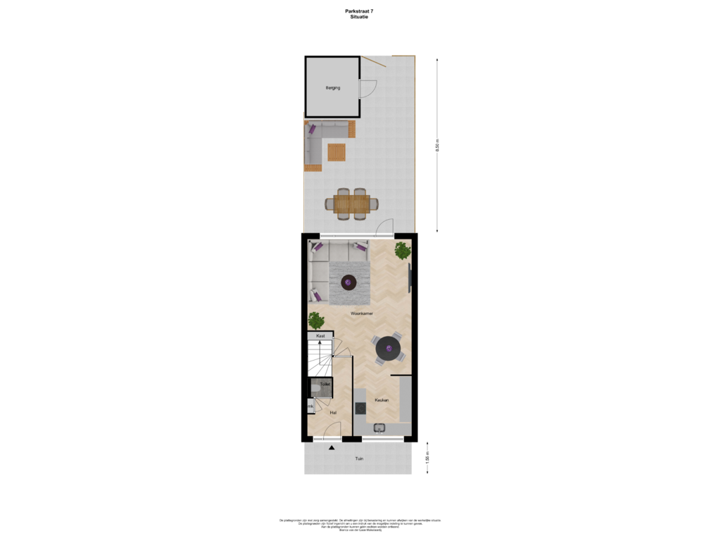 Bekijk plattegrond van Situatie van Parkstraat 7