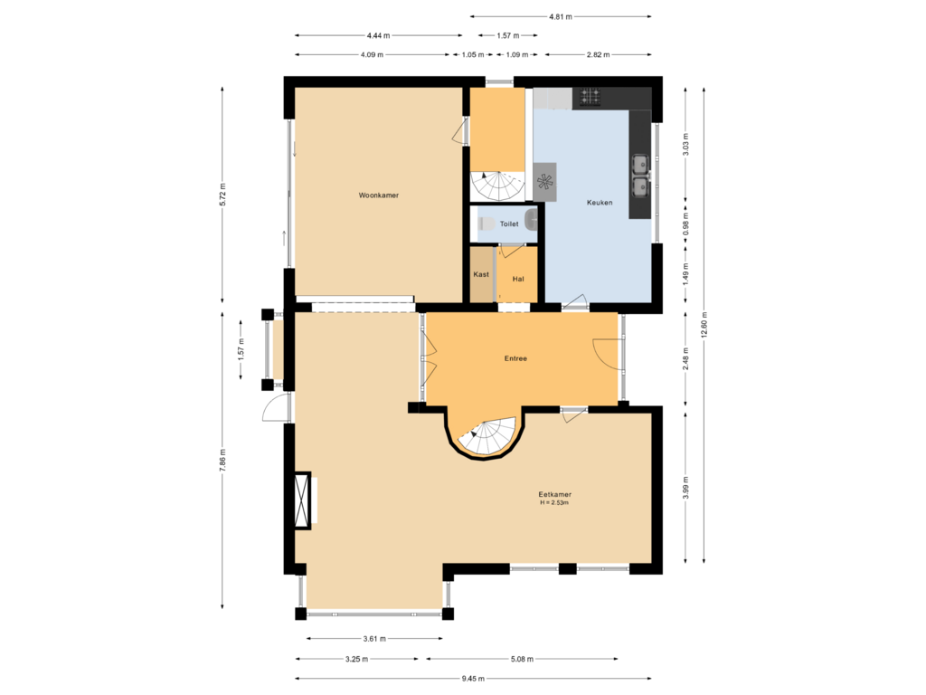 Bekijk plattegrond van Begane grond van Beethovenweg 26