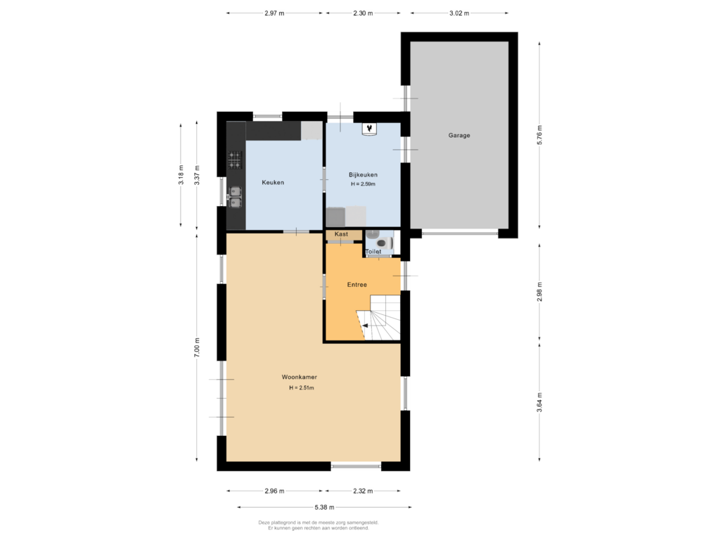 Bekijk plattegrond van Begane grond van Fitishof 36