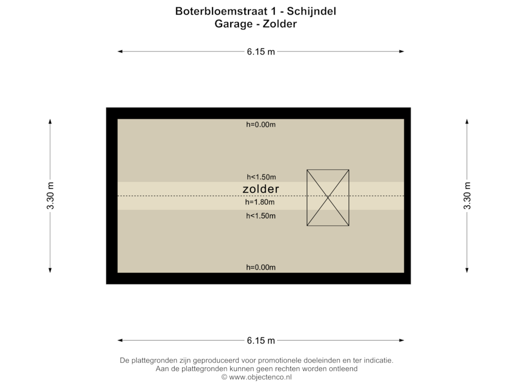 Bekijk plattegrond van GARAGE - ZOLDER van Boterbloemstraat 1