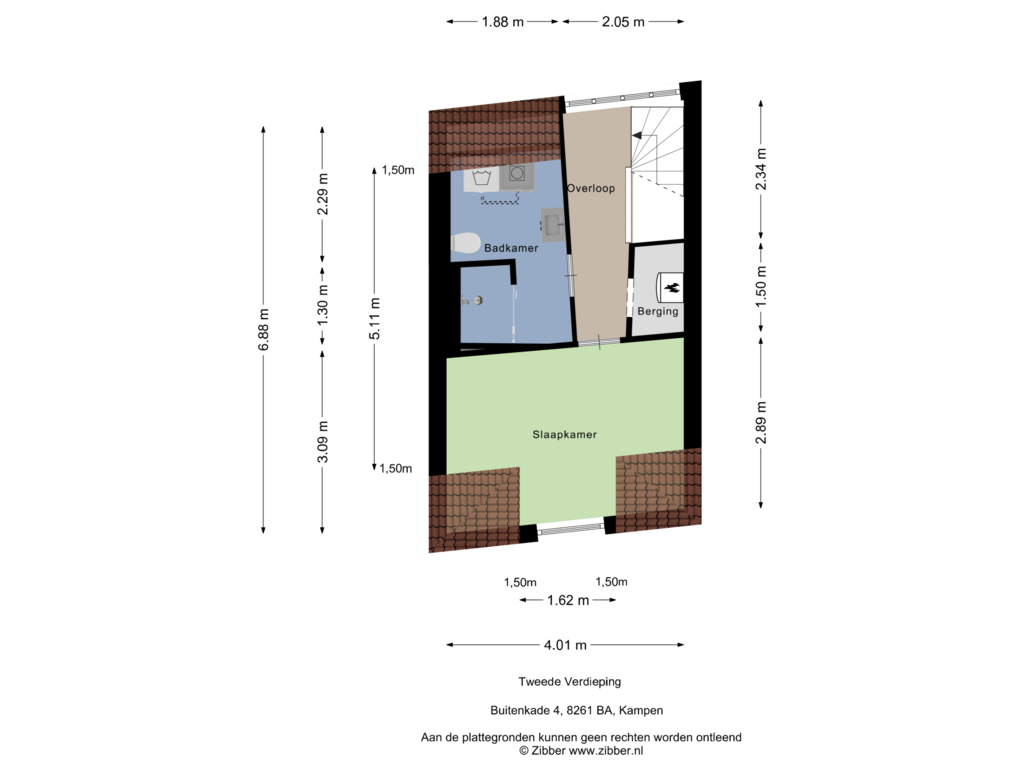 Bekijk plattegrond van Tweede Verdieping van Buitenkade 4