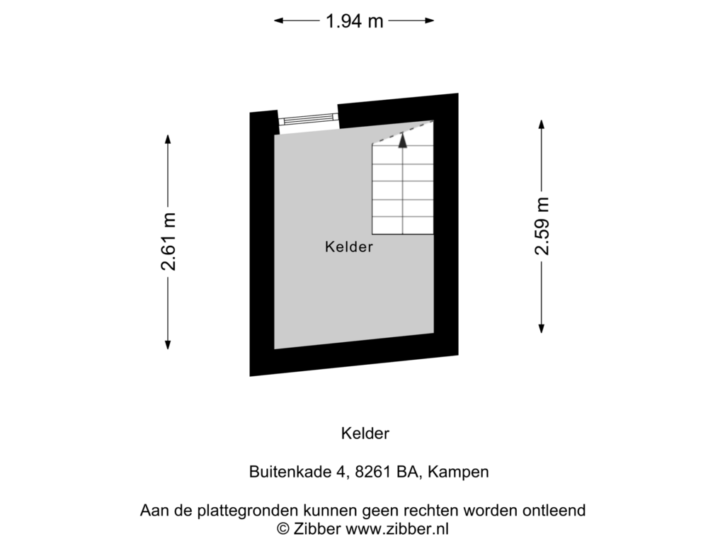 Bekijk plattegrond van Kelder van Buitenkade 4