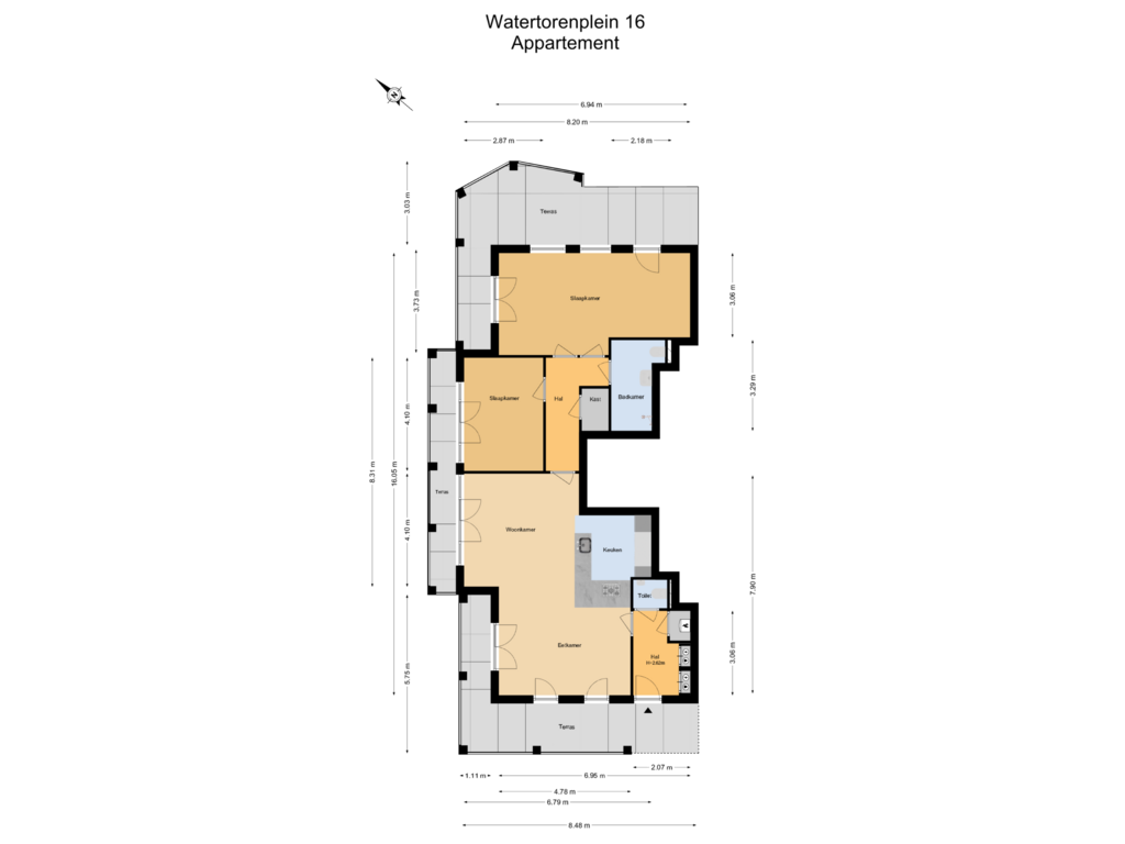 View floorplan of Appartement of Watertorenplein 16