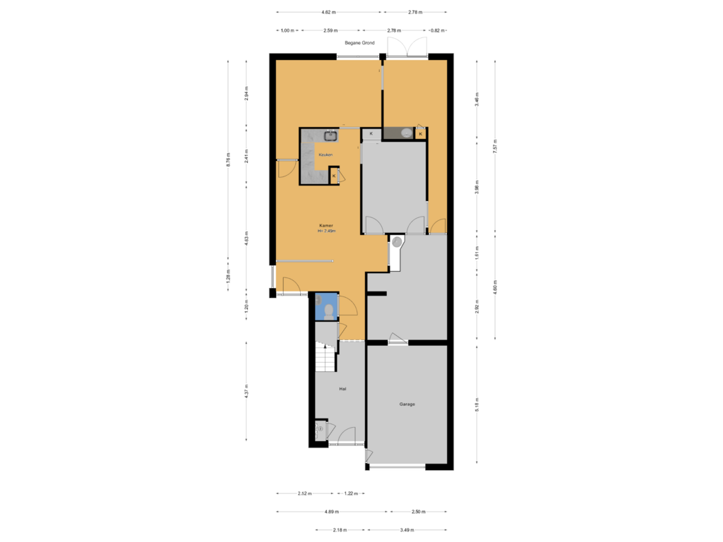 Bekijk plattegrond van Begane Grond van Louise de Colignystraat 34