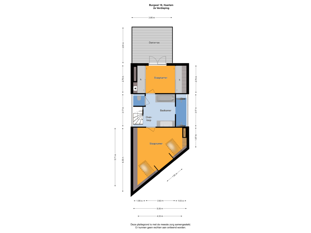 Bekijk plattegrond van 2e Verdieping van Burgwal 18