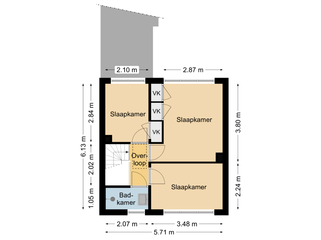 Bekijk plattegrond van Verdieping van Larixstraat 38