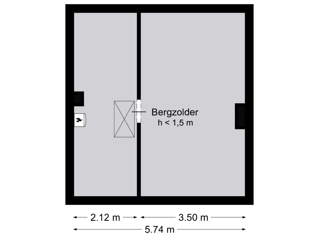 Bekijk plattegrond van Zolder van Larixstraat 38