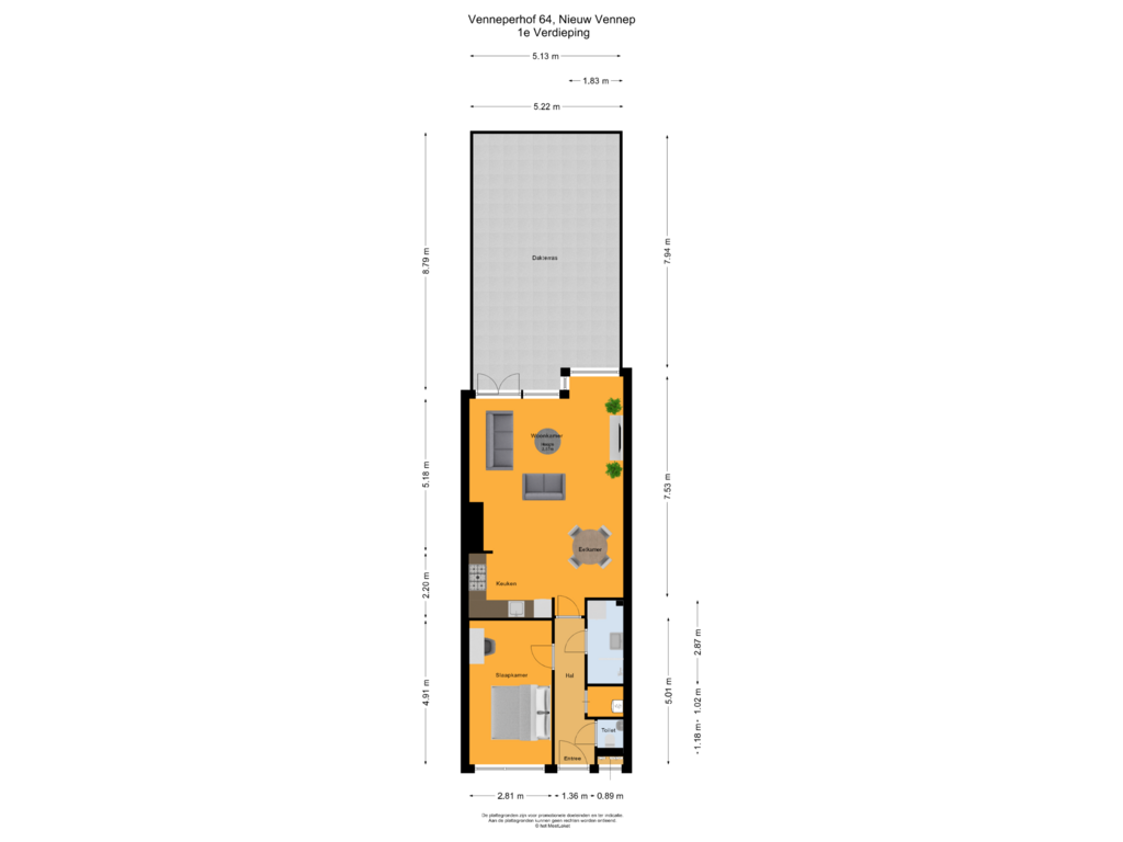 Bekijk plattegrond van 1e Verdieping van Venneperhof 64