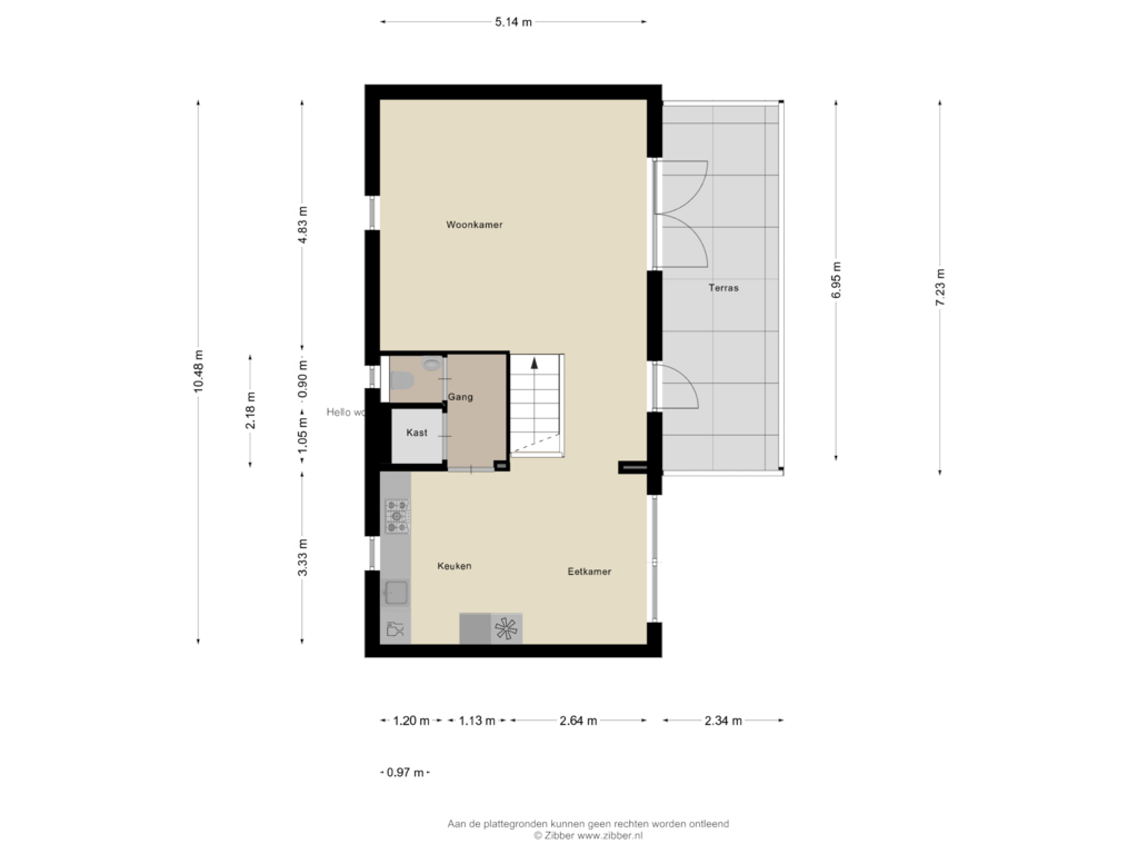 View floorplan of Eerste verdieping of Marmerplein 31