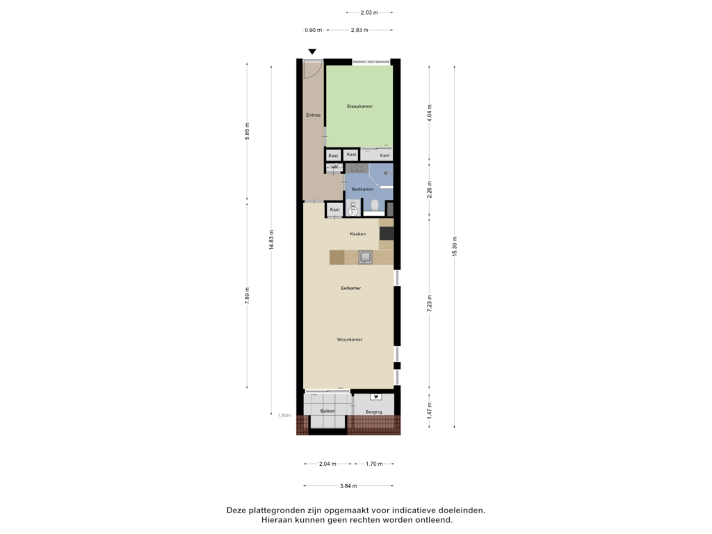 View floorplan of Appartement of Nieuwstraat 23-B