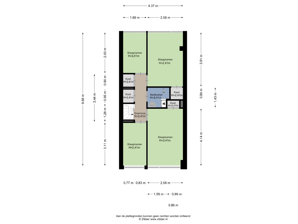 Bekijk plattegrond van Eerste verdieping van Kalmoesstraat 59