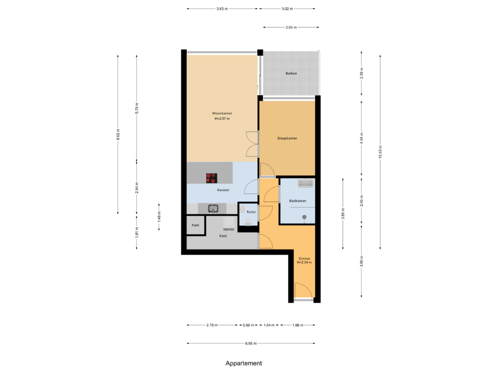 View floorplan of Appartement of Prinses Ariane Promenade 195