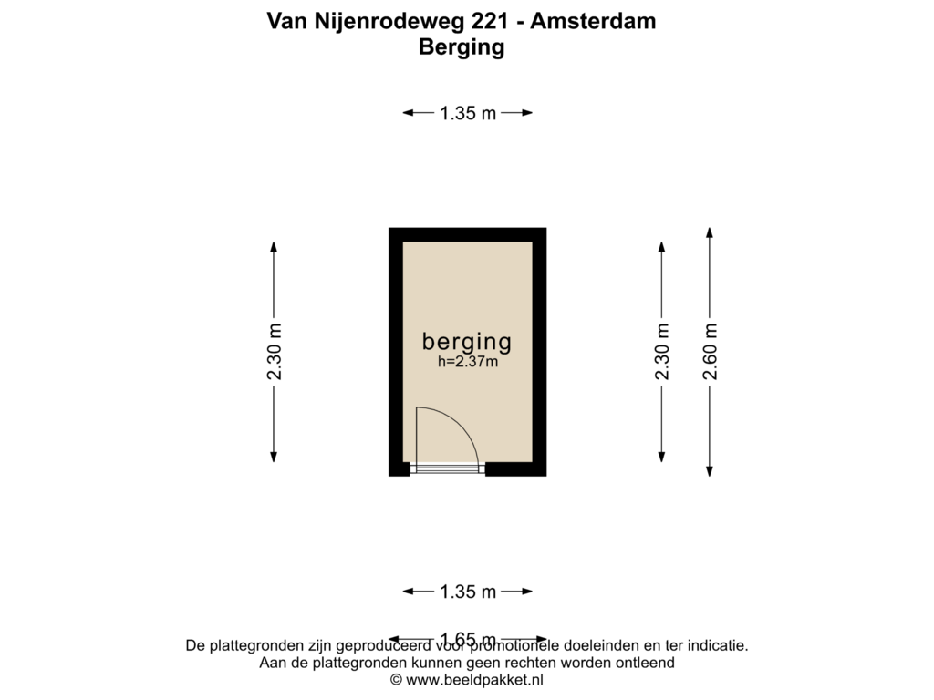 Bekijk plattegrond van Berging van Van Nijenrodeweg 221