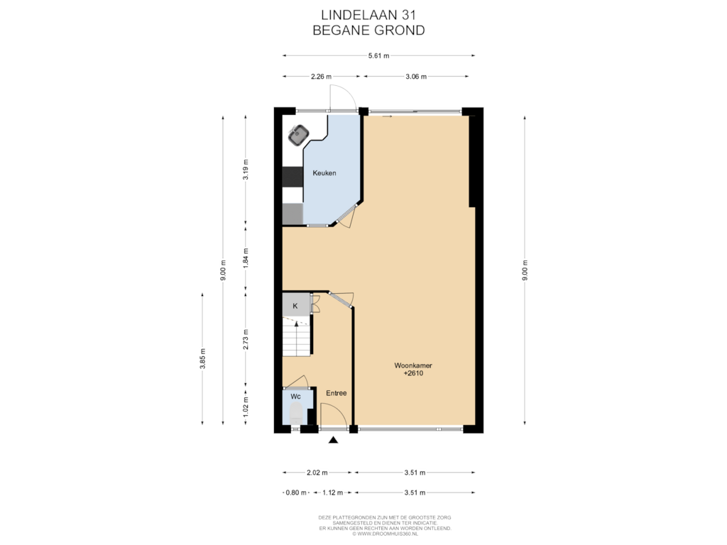 View floorplan of Begane grond of Lindelaan 31