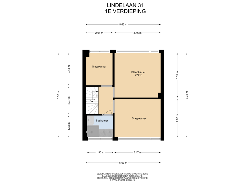 View floorplan of 1E Verdieping of Lindelaan 31