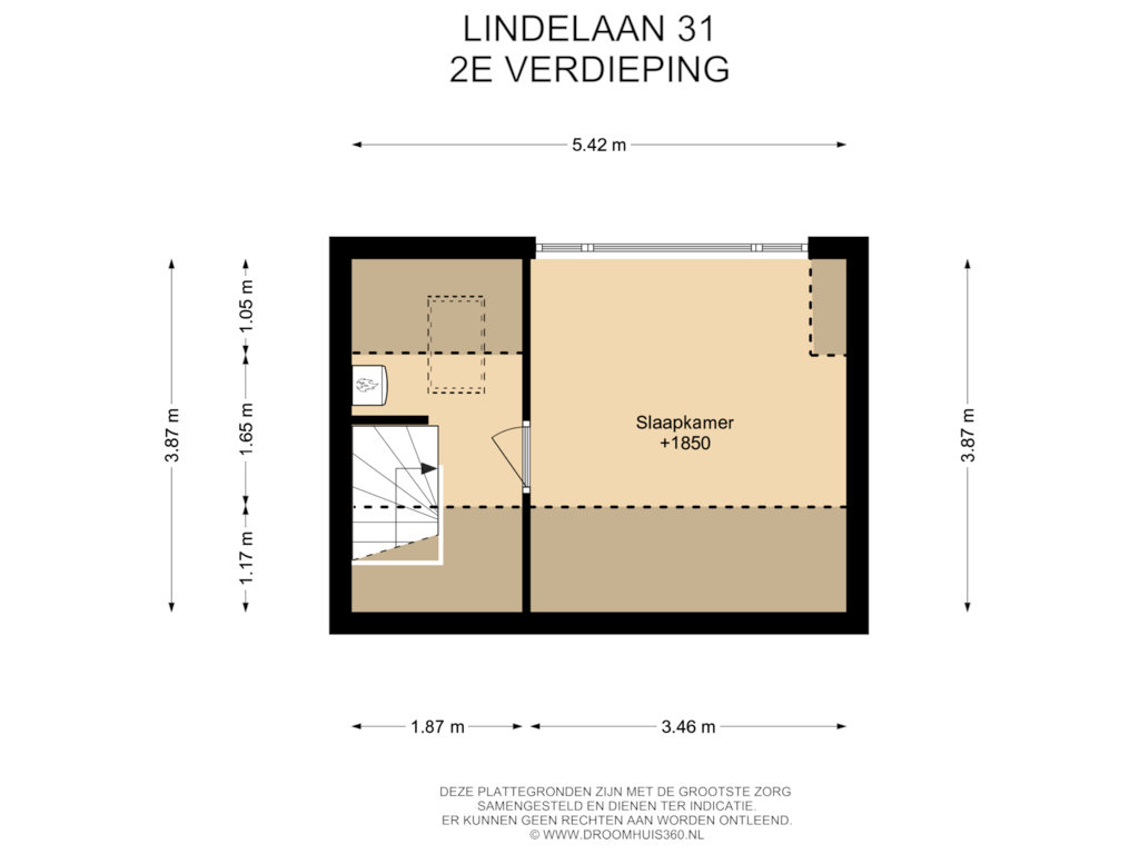 View floorplan of 2E Verdieping of Lindelaan 31