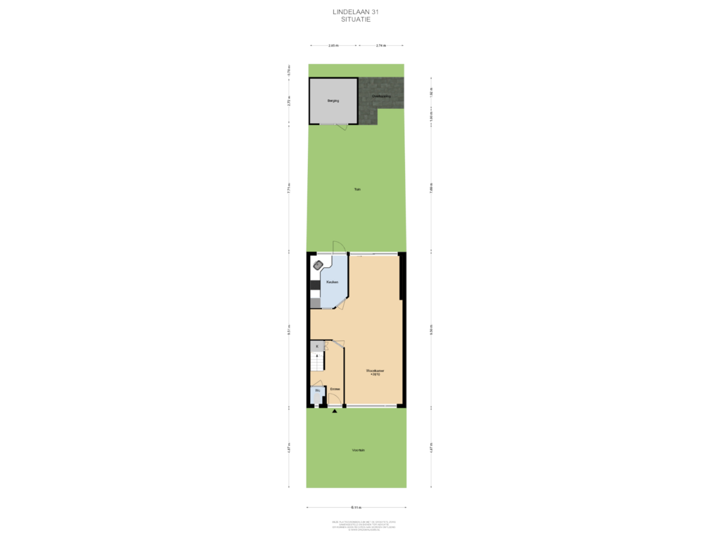 View floorplan of Situatie of Lindelaan 31