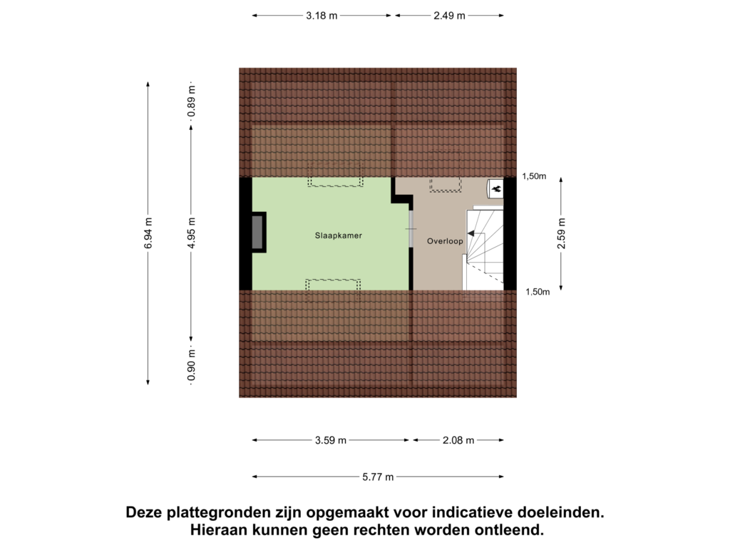 View floorplan of Tweede Verdieping of Mgr Dr Meuwesestraat 16