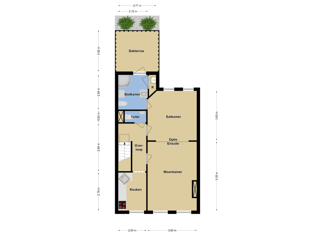 Bekijk plattegrond van 2e Verdieping van Van Eckstraat 5