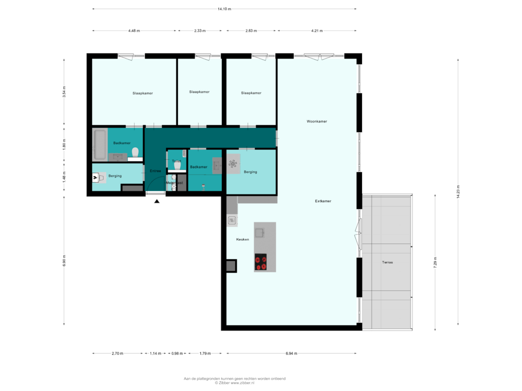 Bekijk plattegrond van Appartement van Tjalkstraat 6