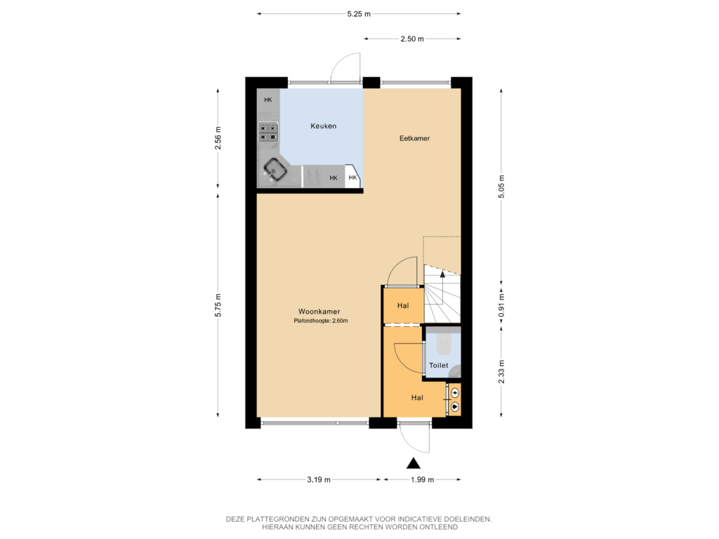 View floorplan of Begane grond of Klompenmakersweg 40