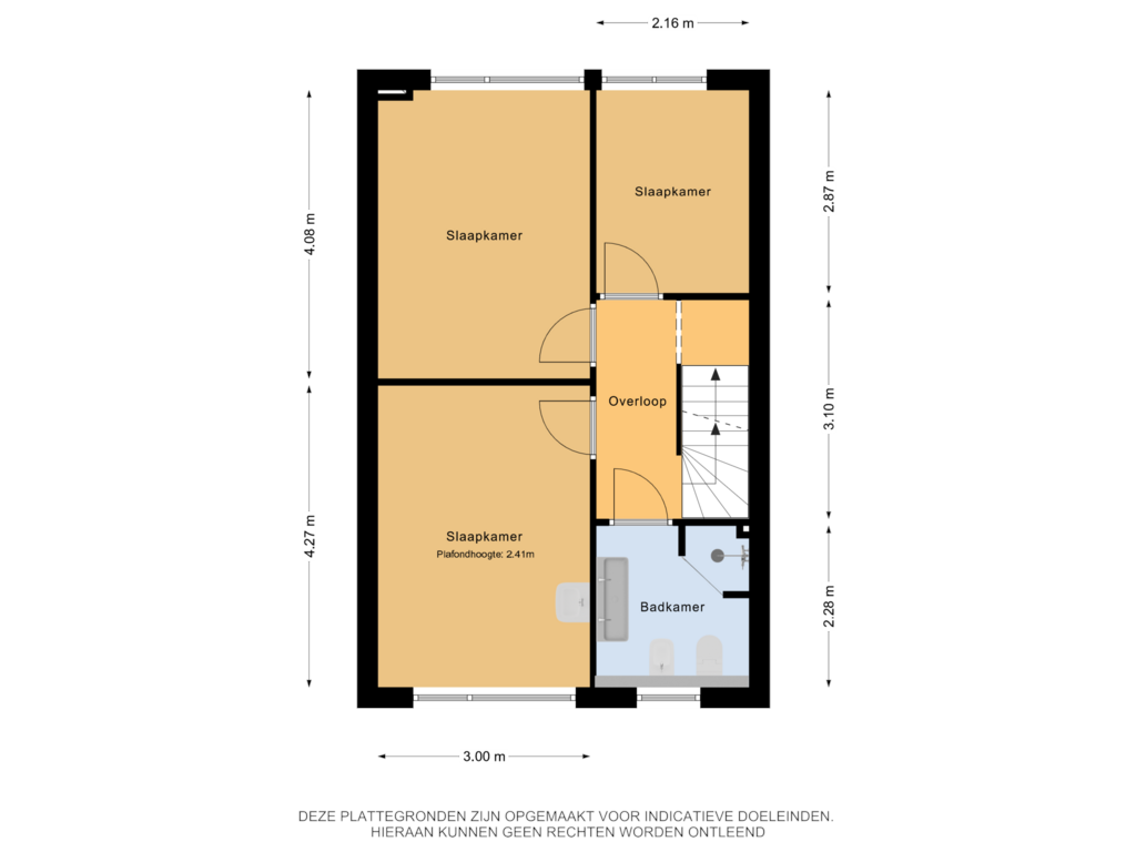 View floorplan of 1e verdieping of Klompenmakersweg 40