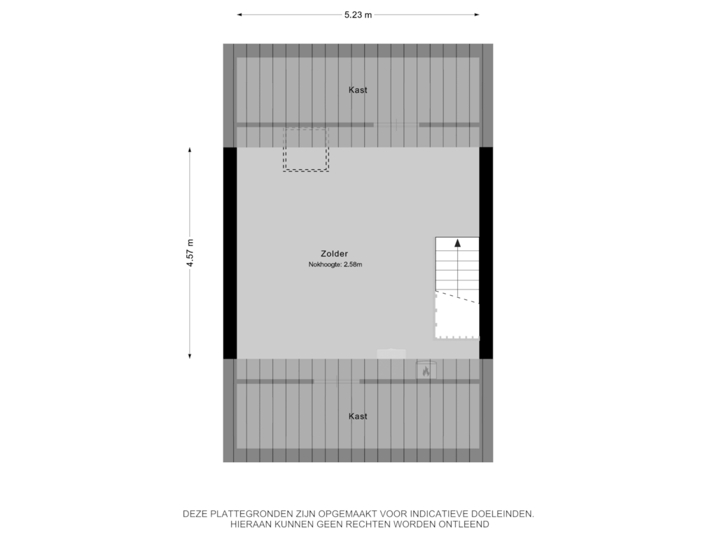 View floorplan of 2e verdieping of Klompenmakersweg 40