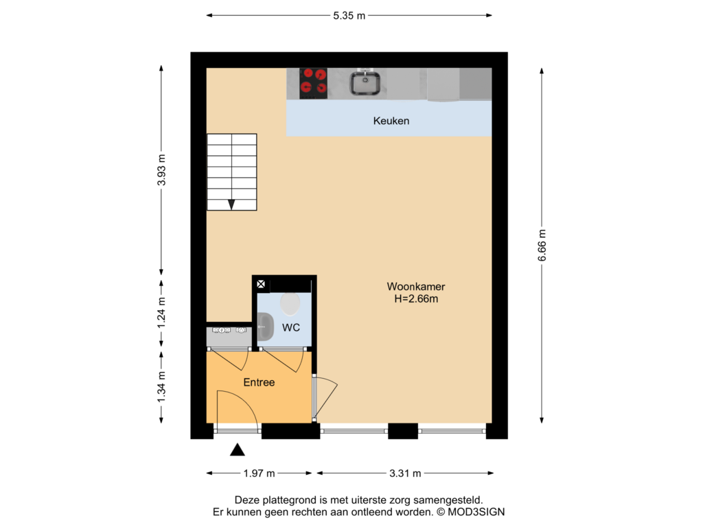 Bekijk plattegrond van Begane Grond van Tempeliersstraat 27-F