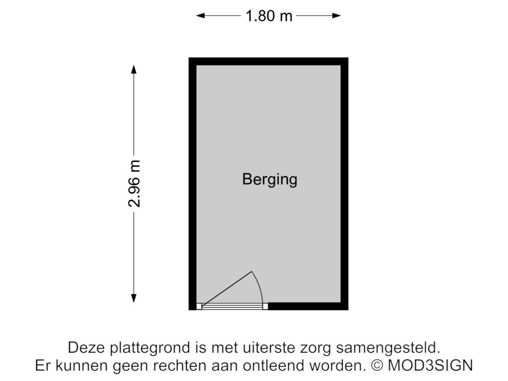 Bekijk plattegrond van Berging van Tempeliersstraat 27-F