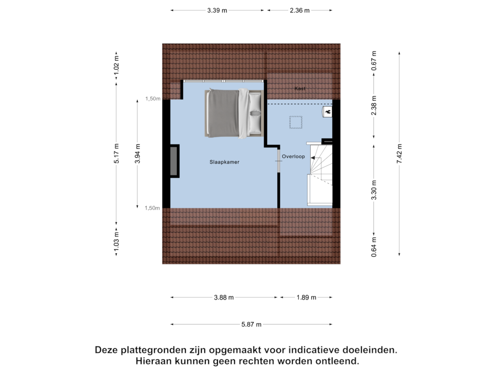 View floorplan of Tweede Verdieping of J.P. Grootstraat 14